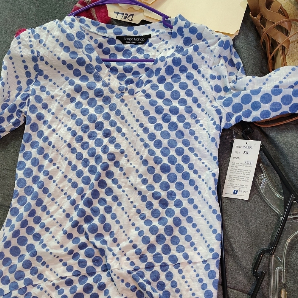 Vibrant Blue Polka Dot Blouse by Mango